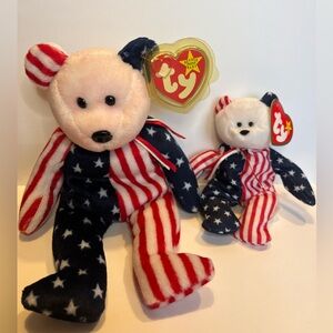 1999 TY Beanie Babies Spangle Bear and Teeny Spangle together with tags